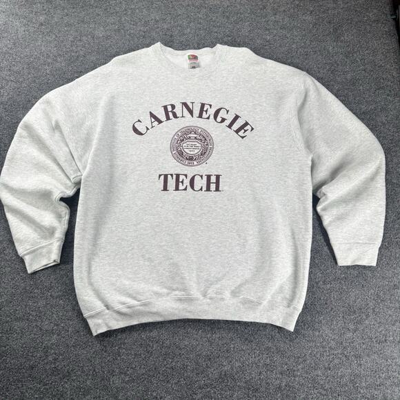 Vintage Y2K Carnegie Tech Sweater Collegiate Pullover Sweater Hanes Sz XXL - Picture 1 of 9